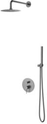 AREZZO design Falba süllyesztett csaptelep, Arezzo design Nova zuhanyszett, szálcsiszolt gun metal AR-2160GM - zuhanykabin