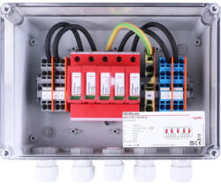 DEHN DEHNcube túlfeszültség-védelmi készülék IP65 házban napelemes rendszerekhez, 2 munkapont, munkapontonként 2 sztring DCU 2 YPV 1100 2M 2S 900923 (900923)