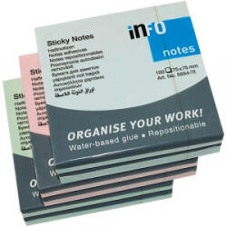 Info Notes Öntapadós jegyzettömb 75x75 mm 100 lapos vegyes pasztellszínek (5654-20-PK6-A) (5654-20-PK6-A)