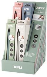 APLI Töltőceruza display, HB, hatszögletű, csereheggyel, APLI Infinite , vegyes színek (LCA19690)