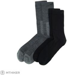 Lundhags Merino Trekking Sock Combo Mid zokni, világos szürke melanzs/fekete (43/45)