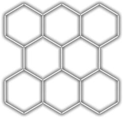 Escape6 komplett LED hatszögletű lámpatest fehér 4500 K, 8 elem 252 × 238 cm (HXG-44-set08-4.5)