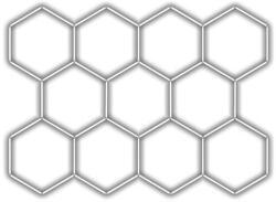 Escape6 komplett LED hatszögletű lámpatest fehér 4500 K, 11 elem 336 × 238 cm (HXG-44-set011-4.5)