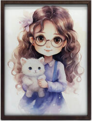  KERET FALI PLAKÁT LÁNY SZEMVEGVEL 70x100 CM FEKETE