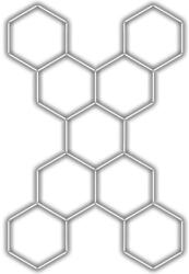 Escape6 komplett LED hatszögletű lámpatest fehér 4500 K, 9 elem 246 × 386 cm X-alakú (HXG-44-set09x-4.5)