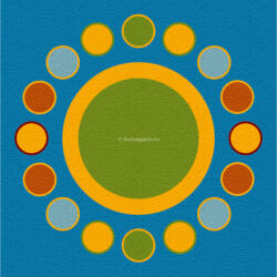  Színes Gyerekszoba Szőnyeg - Körök - Friese - 280x280 cm
