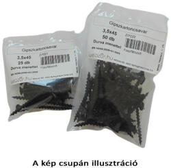 Gipszkartoncsavar foszfátozott durva menettel 3, 5x35 (25 db) (ZIP219) - pepita
