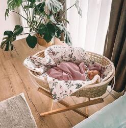ahoj baby Cosulet bebe pentru dormit handmade din material ecologic Ahoj Baby natur, include stand si salteluta (7293/7484/10198)