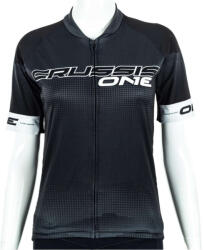  Női rövid ujjú biciklis felső Crussis ONE fekete/fehér S