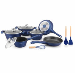 Royalty Line Set oale Royalty Line RL-BS1010M, 10 piese, Inductie, Finisaj marmura, Albastru (RL-BS1010M blue)