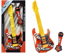 LEAN Toys Elektromos Gitár Mikrofon Húrok Piros