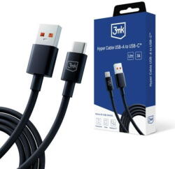 3mk Protection Cablu de Incarcare, USB-A la USB-C, 3A, 1.2m - 3mk Hyper - Black (KF2356203) - pcone