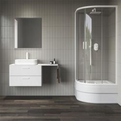 RAVAK Blix II NBLCP4 Sabina zuhanykabin, 80x80 cm csökkentett magasság, matt fehér + Transparent 3BM40E40Z1 (3BM40E40Z1)