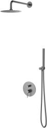 AREZZO design NOVA falsík alatti zuhanyszett falon belüli egységgel, szálcsiszolt gun metal (AR-2160GM)