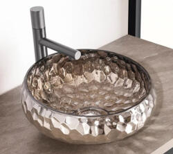 AREZZO design Mosdó, Arezzo design Prisma üveg mosdó, platino AR-M347P - mozaikkeramia