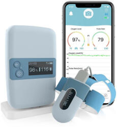 Viatom Baby O2 S2- Légzésfigyelő készülék külső állomással- Véroxigénszint- Pulzus- Mozgás (HM-PO5-S2)