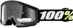  Ochelari copii ATV cross 100% Strata Mini Grom Black, sticla clara (26012467PE) - mxenduro