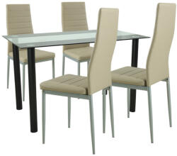 Leziter Set de masă Mezza 4+1 bej-gri (LUA120B_DA258BEG_4)