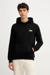 KARL LAGERFELD pamut melegítőfelső fekete, nyomott mintás, kapucnis, 554917.705092 - fekete M - answear - 55 390 Ft