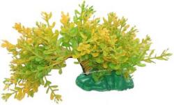 Plantă artificială de acvariu cu frunze și lăstari verzi și galbeni, cu tulpină flexibilă (20 cm; XL)