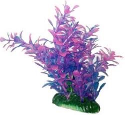 Plantă artificială de acvariu cu frunze mov și roz 15 cm