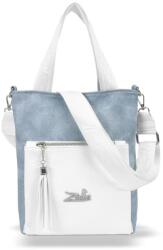 ZELLIA Női Válltáska/Kézitáska 17095 Jeans Blue-Fehér (ZLK-17095-84627117)