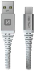 SWISSTEN 71541011 USB-A apa - USB-C apa Kevlár Adat- és töltőkábel 1, 5m - Fehér (71541011) (71541011)