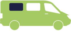 Carbest toló hátsó oldalsó ablak VW T5/T6-hoz (2004-től) rozvor Rövid orientáció az utasoldalon