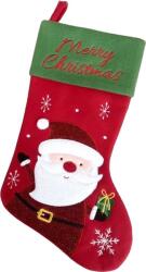 MagicHome Dekoráció MagicHome Karácsony, csizma, Mikulás mintás, 25 x 41 cm