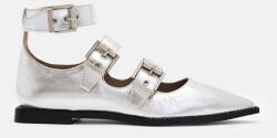 AllSaints bőr balerina cipő Susan Buckle Shoe - ezüst Női 37