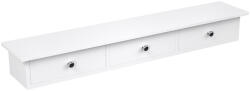 SONGMICS Modern Lebegő Fali Polc 3 Fiókkal Magasfényű Fehér (EUZ-LWS085W01V1)