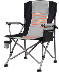 Leziter Premium fűthető karfás horgász szék pohártartóval szürke (YF-03-GREY)