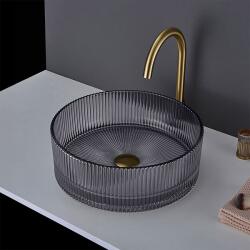 Rea Ingrid, üveg pultra szerelhető mosdó 360x360x120 mm, füstüveg, REA-U8524 (REA-U8524)