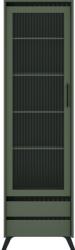 TEMPO KONDELA Vitrină, verde smoke/negru, LONGY REG1W2S Comoda