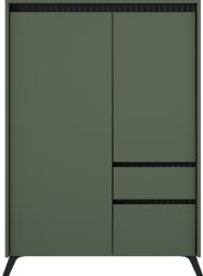 TEMPO KONDELA Comodă, verde smoke/negru, LONGY REG2D1S1K Comoda