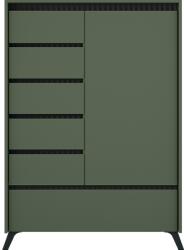 TEMPO KONDELA Comodă, verde smoke/negru, LONGY REG1D5S1K Comoda