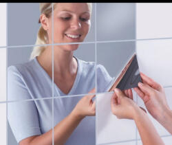  Tükör matrica, öntapadós tükör, dekor tükörfólia 16 db