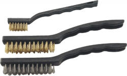 Extol drótkefe klt. , 3 db: réz- és rozsdamentes acél szál; 3×7 sor, 180mm, 3×12 sor, 220mm, műanyag nyél