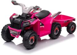 Mamido Gyerek elektromos quad utánfutóval + megafon 6V7Ah rózsaszín (S-XMX630T-PINK) - mamido