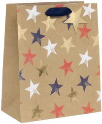 BSB Glick ajándéktasak (26x31, 5x13, 5 cm) kraft, csillagos (5) (GLC35)