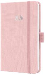 Sigel Jolie határidőnapló, 2026, 9, 5x15 cm, heti, pasztell rózsaszín (J6404)