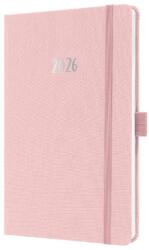 Sigel Jolie határidőnapló, 2026, 13, 5x20, 3 cm, heti, pasztell rózsaszín (J6405)