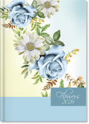 PD Period Flowers Határidőnapló B/6 Heti Blue 2026 (P41144501)