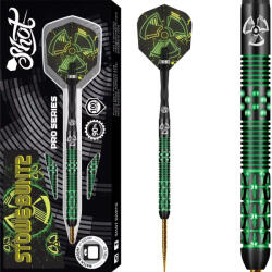 Shot Darts szett steel, Shot Stowe Buntz V2 Black 23g, 90% gravírozott