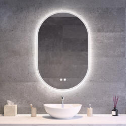 Welland Ovális fürdőszobai LED tükör 60x90cm | Páramentesítő - Fényerő és színhőmérséklet szabályozás | Welland Paris (INS-35036090-D)
