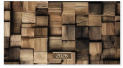 PD Calendar Naptár Tűzött mini zseb fekvő Wood 2026 (PAP4114-4587)