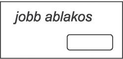  Boríték LA/4 öntapadós 35x90 mm jobb ablakos, jobbról 28 mm, alulról 20 mm bélésnyomott (122126)