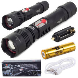  Taktikai zseblámpa Bailong Cree LED-del és USB töltéssel