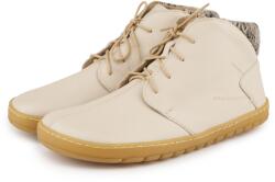 Vlnka Kiska női barefoot bőr bokacsizma, krémszínű felnőtt cipő méret 37