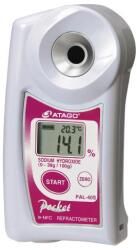 ATAGO PAL-40S digitális refraktométer nátrium-hidroxid vizes oldat (0, 0-38, 0%) mérésére, 100 mérés rögzítése, NFC adatátvitel (4440)